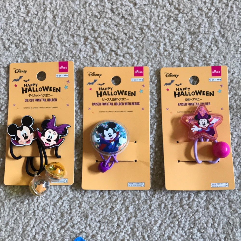 Daiso Disney Halloween Hair Accessories - Black, Purple, Yellow